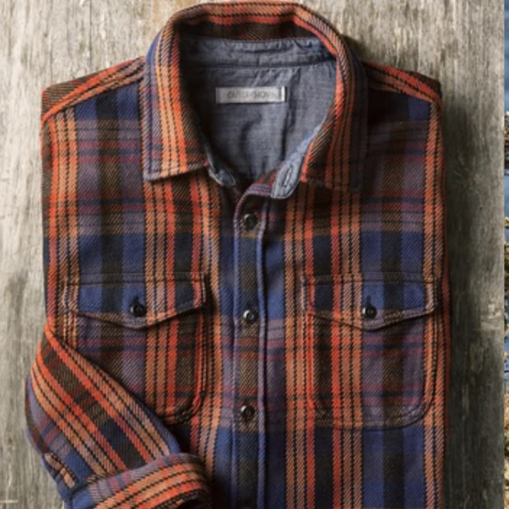 Outerknown Blanket Shirt Ocean Haze Plaid
